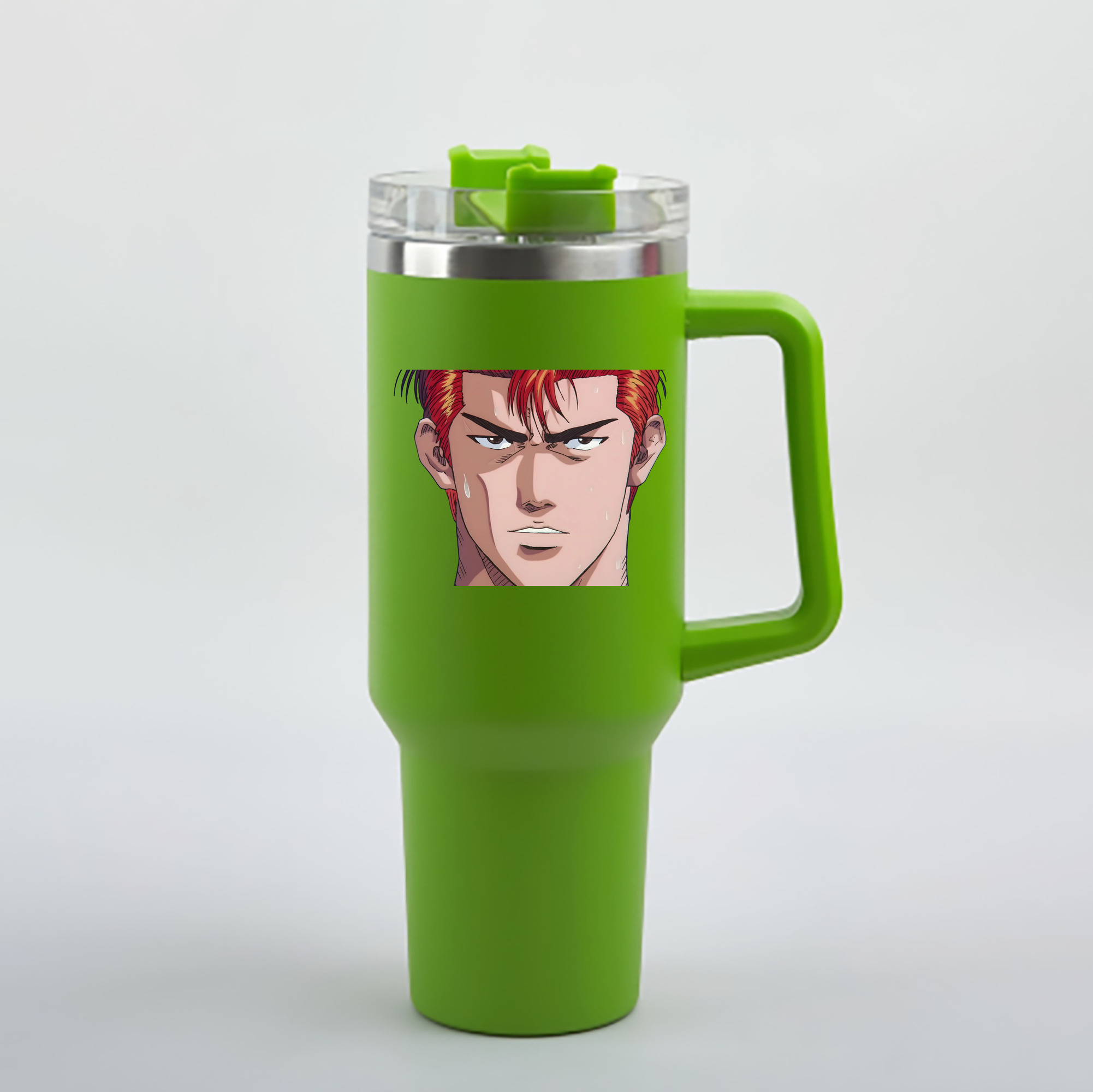 （画像用） SLAM DUNK／スラムダンク 1200mL車用タンブラー - クリスタルステッカー（プラスチックストロー付き）